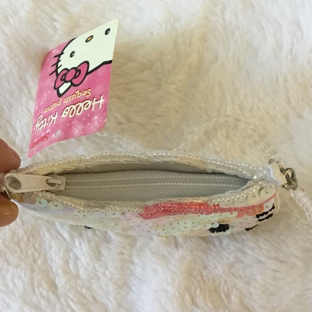 Vintage Sanrio 1976-2003 Hello Kitty Beaded Sequin Coin Purse - Picture 9 of 9